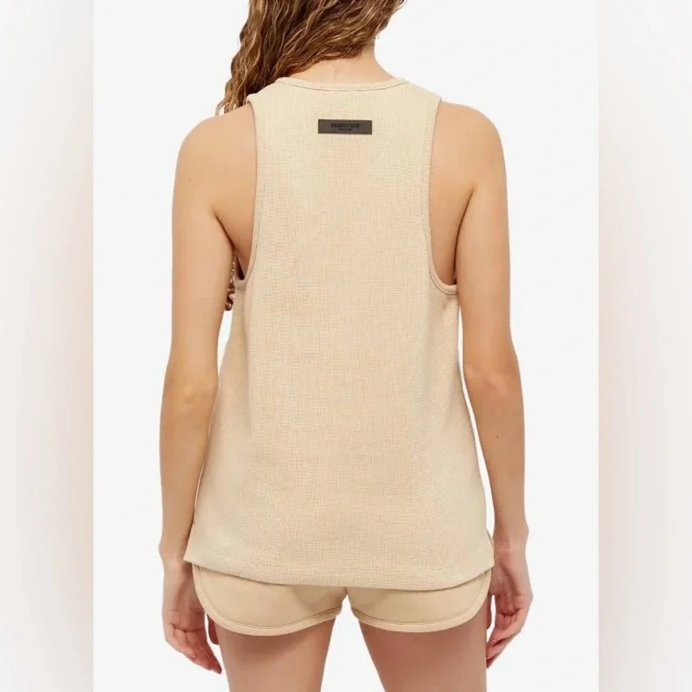 Waffle Essentials Cream Tank Top - Picture 2 of 13